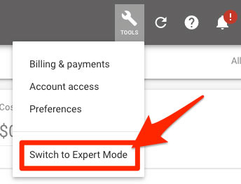 روی لینک Switch to expert mode کلیک کنید