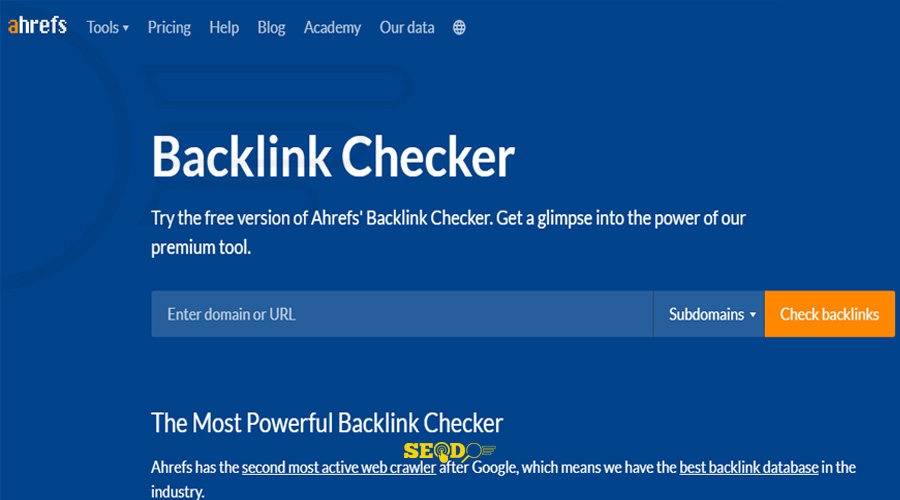 ابزار بک لینک چکر رایگان Ahrefs