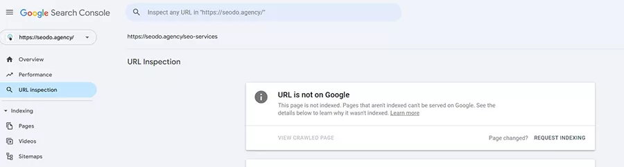 page is not on google search console 1