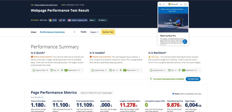 WebPageTest
