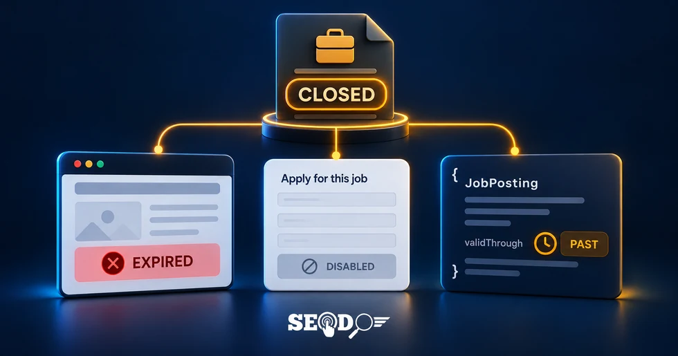 هماهنگی وضعیت بستهٔ شغل با صفحهٔ منقضی، فرم غیرفعال و تاریخ گذشتهٔ JobPosting