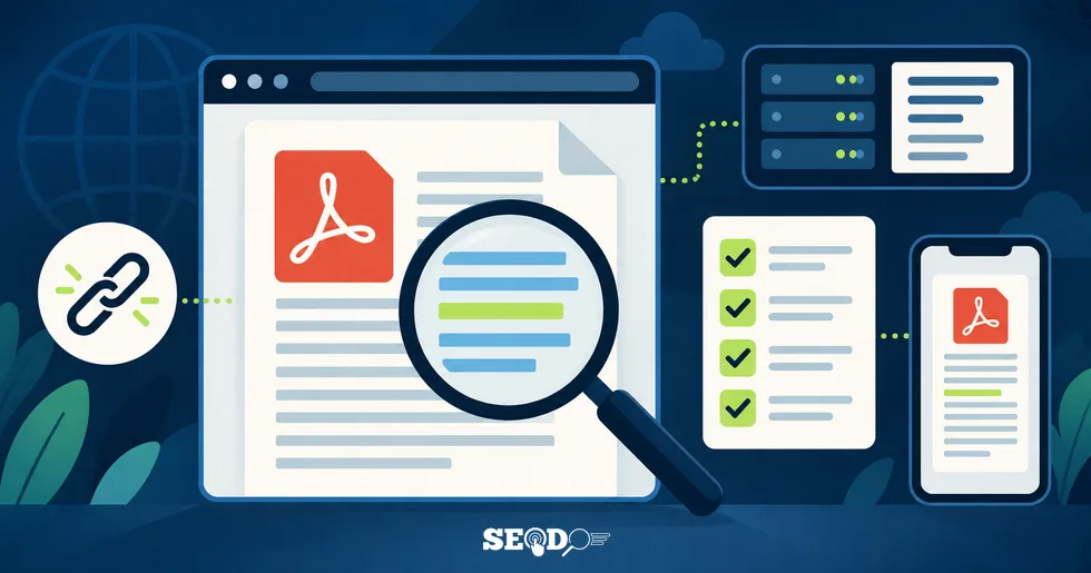 بررسی متن، لینکها و هدرهای HTTP در سئو فایل PDF
